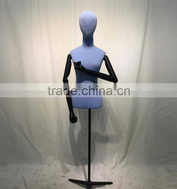 half body torso mannequin with wooden flexible arm