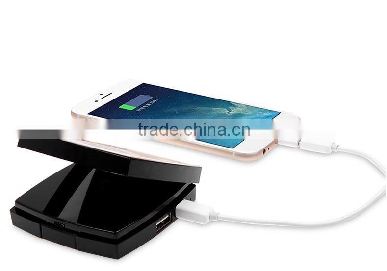 2016 fashion 3000mah Channel power bank mirror travel charger