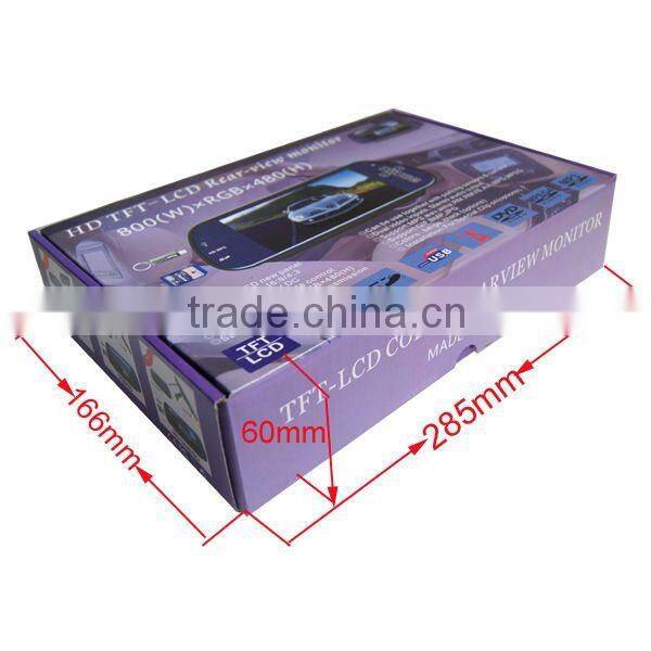 wholesale 7 inch special rearview mirror with Car MP5 player,USB+SD+FM
