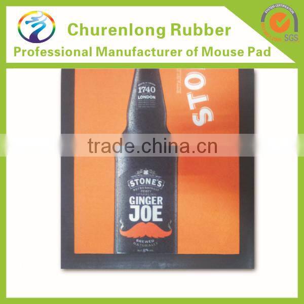 2016 New Products Soft Non-woven Fabric Nitrile Rubber Beer Bar Mat With Logos/Printed Custom RUbber Bar Mat