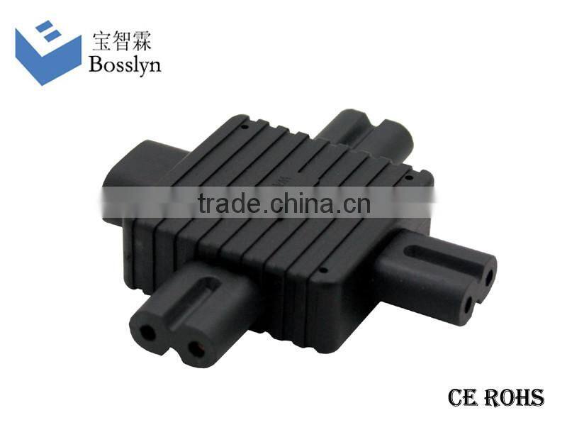 Well-known IEC 320 C8 to 3XC7 AC power adapter 3 in 1 C8 C7 AC power adapter