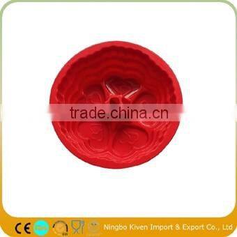 Big heart shaped silicone flower cake mold