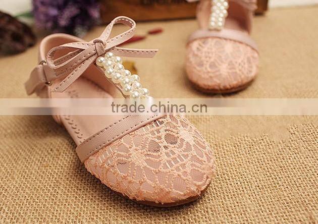 Casual Bowknot Pearl Kids Shoes For Girls