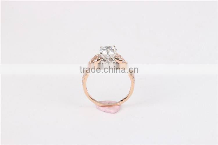 High quality fashion women rose gold14k ring jewelry AAAAA CZ