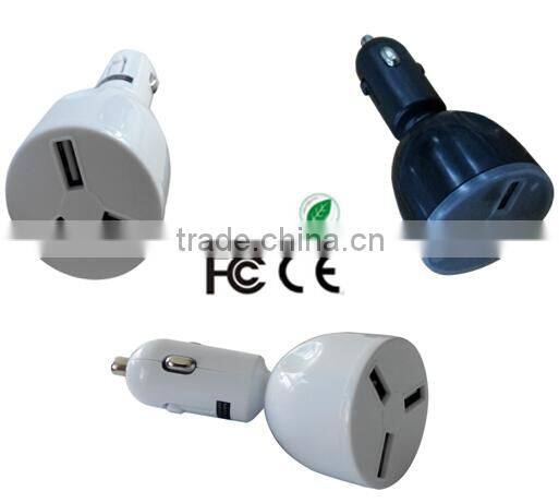 CE and FCC Certified Multi-function 3 Port USB Car Charger Adaptor