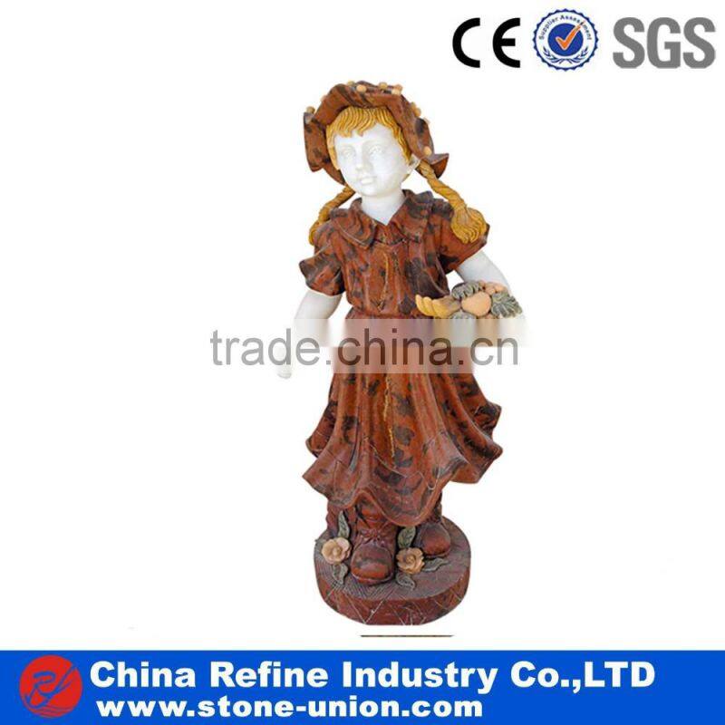 Natural marble sculpture, cheap garden statues, children marble statue