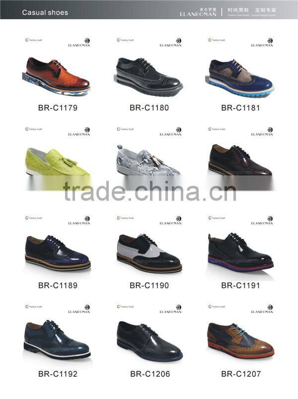 Fashion flat men casual shoes EVA rubber sole comfortable leather casual shoe
