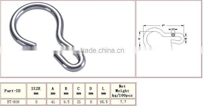 Zinc Plated Cup-Shaped Handbag Snap Hook Nose Ring in Rigging Manufacturer pig nose ring