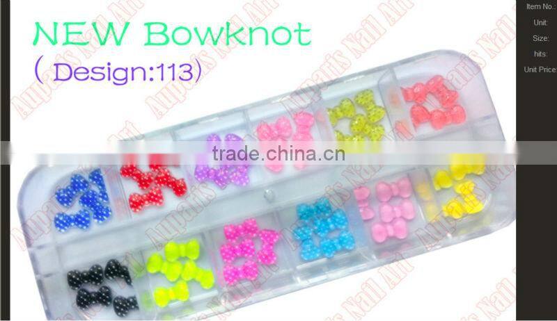 Nail Art 3D 10pcs/bag Mix Print Bow Decoration For Nails! DIY Hot, 120 colors