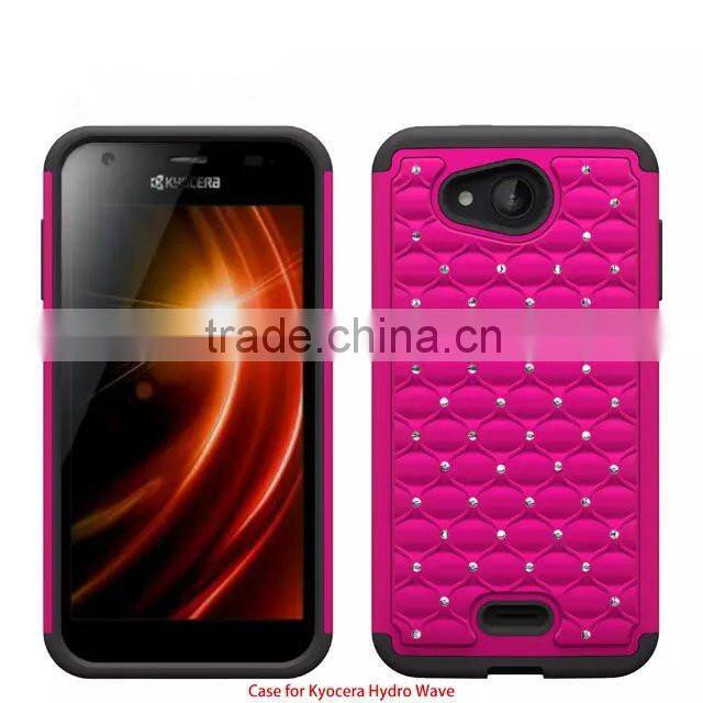 Keno Shining Diamond-studded Armorbox Drop Resistant Silicone Case for Kyocera Hydro Wave