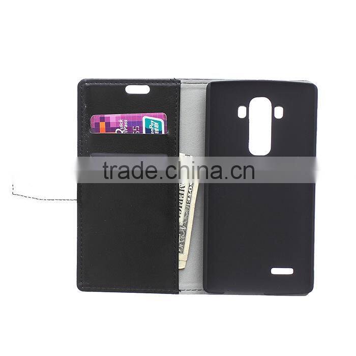 PU Leather case for LG G4, Mobile Phone Case design for LG G4 case, business style with 2 Credit holder for LG G4 case