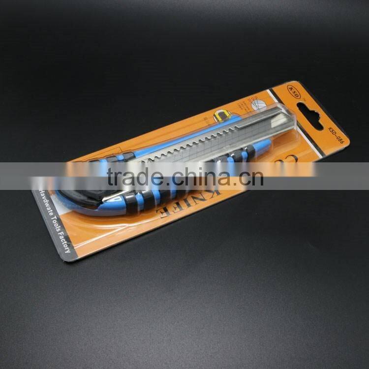 2016 popular cutter knife 18mm utility knife pocket plastic steel utility knife