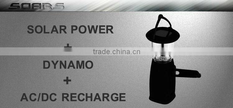 NS9203-12 LED solar camping Light hand crank dynamo rechargeable plastic camping lantern