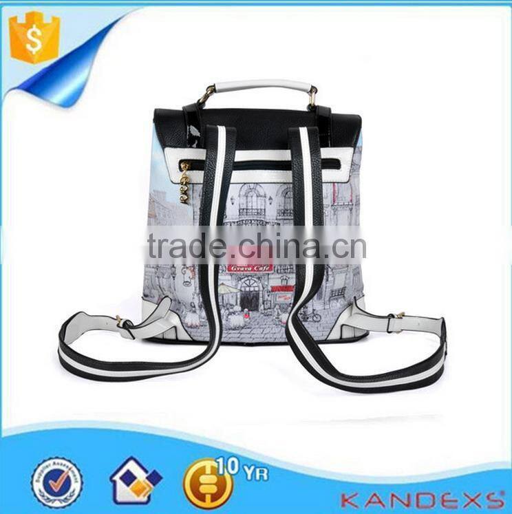 New pattern design classic style backpack, PU wholesale backpack bag