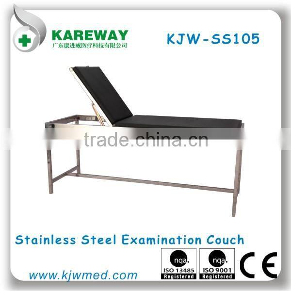 Head board tilting exam table with PVC cushion