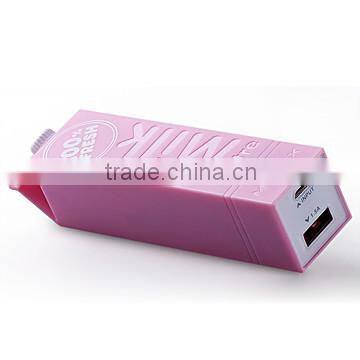 2200mAh Plastic Milk Bottle Power Bank