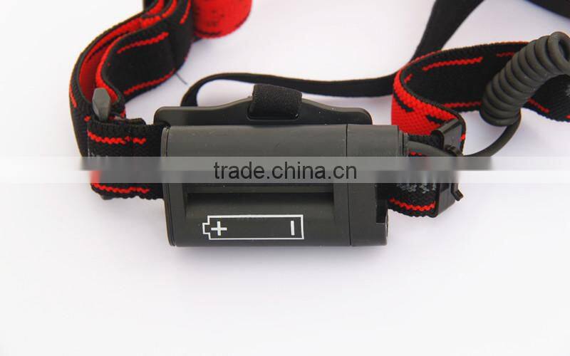 2015 New Design 3*AA Battery Plastic Headlamp XPE+LM Plastic Headlamp Multi-function Plastic Headlamp For Hunting Camping