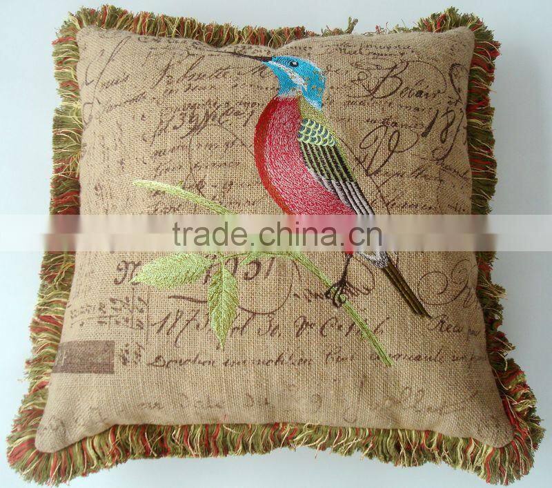 100% linen embroidery pillow