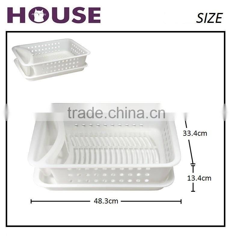 Chic white kitchen dish drainer w/ tray