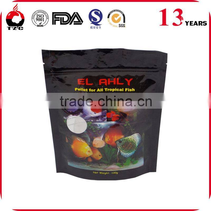 Stand up coffee bean bag/pouch with zipper and one way valve