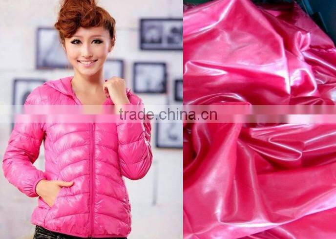 Factory direct Wholesales Oil Cire polyester fabric pongee for garment,lining, suit, jacket and proof coat