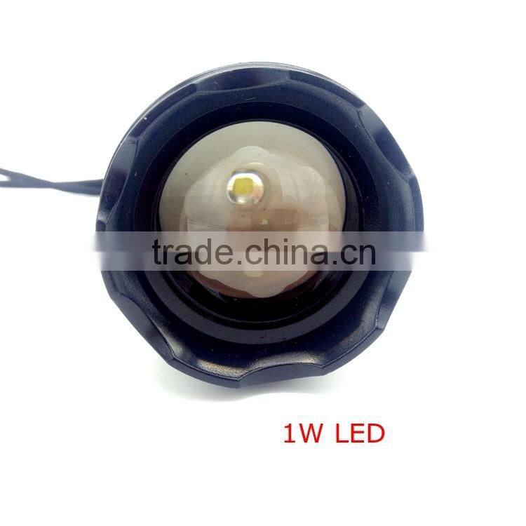 1W powerful led Mechanical zoom in-out flashlight powered by 2D batteries