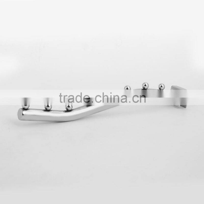 Metal Chrome Crossbar Fix Display Hook 15*30 Square Tube Straight Arm Display Hook with 9 Balls