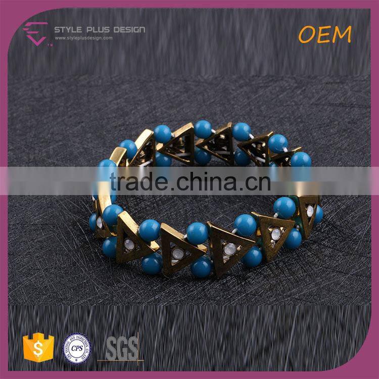 G68662L01 STYLE PLUS multi layered blue beads bracelet stretchy bracelet beads bangle