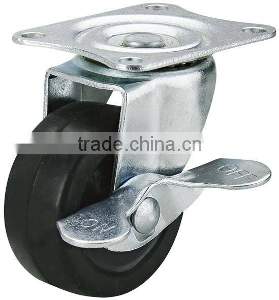 50mm Small swivel plate furniture rubber wheels