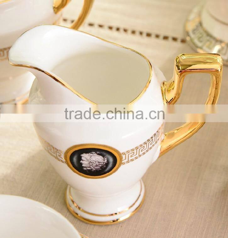 top class golden porcelain royal fine bone china turkish coffee set