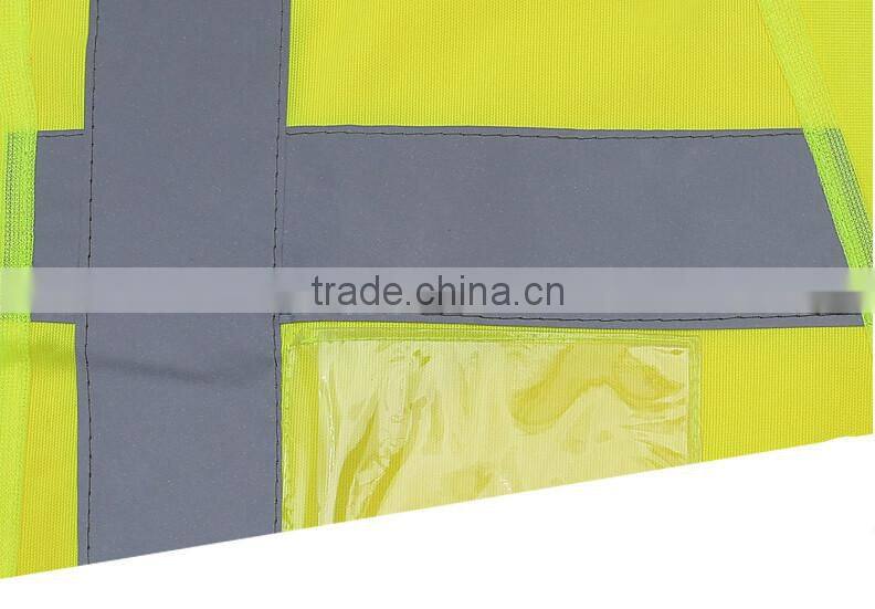 ANSI orange yellow high visibility work safety uniform reflective workwear with pockets