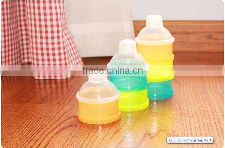 BPA free 3-layers muntifunctional baby powder milk container plastic baby milk powder box