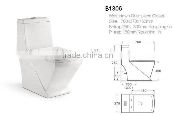 One piece washdown toilet wc price foshan China B1306