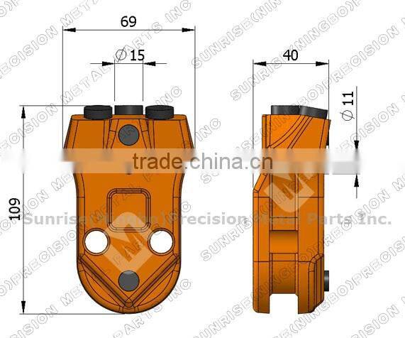 WS39 Foundation drilling flat teeth quick change bar replaceable blocks piling rig flat casing teeth