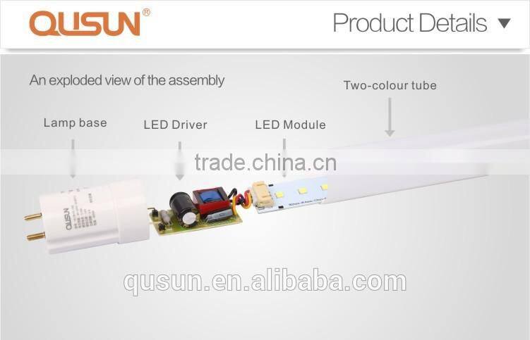 QUSUN LED T8 Tube 1200mm 18W, TUV CE ROHS, Replacement of fluorescent tube