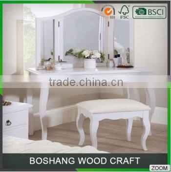 2016 Fanshion and Cheap Wooden Dressing Table with 3 Mirrors