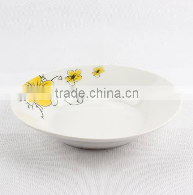 White ceramic algeria plates dishes, porcelain soup plate, porcelain dessert plate