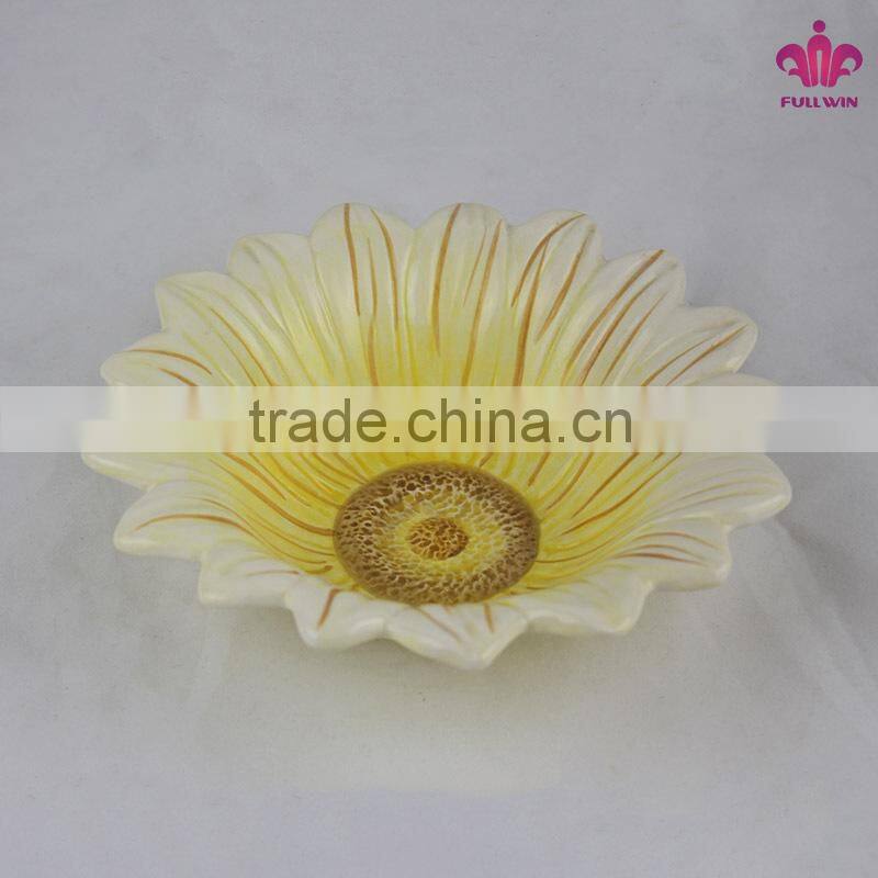 new design beautiful ceramic flower shape bowl with spring decoration