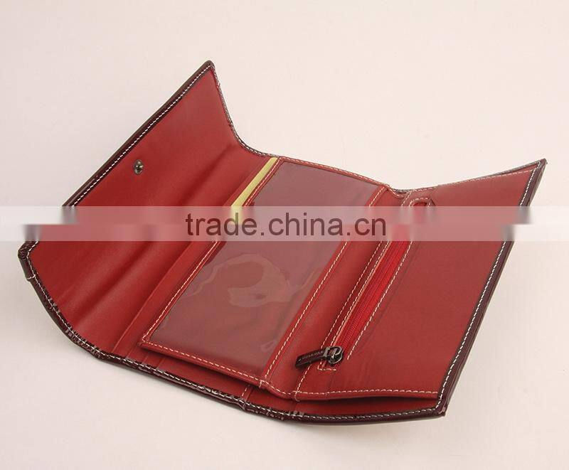 Newest fashion wallet stripe pattern leather wallet business women wallet