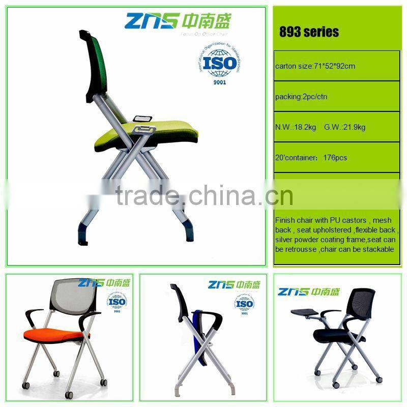 893XAHLY ISO stackable folding writing table chair for office