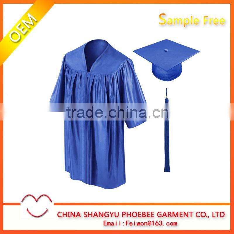 Wholesale Best Price Children Graduation Cap Gown Shiny Red