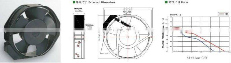 220V AC exhaust fan 172*150*38mm