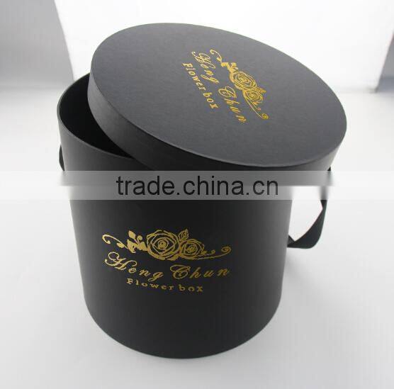 High quality black round flower boxes with ribbon