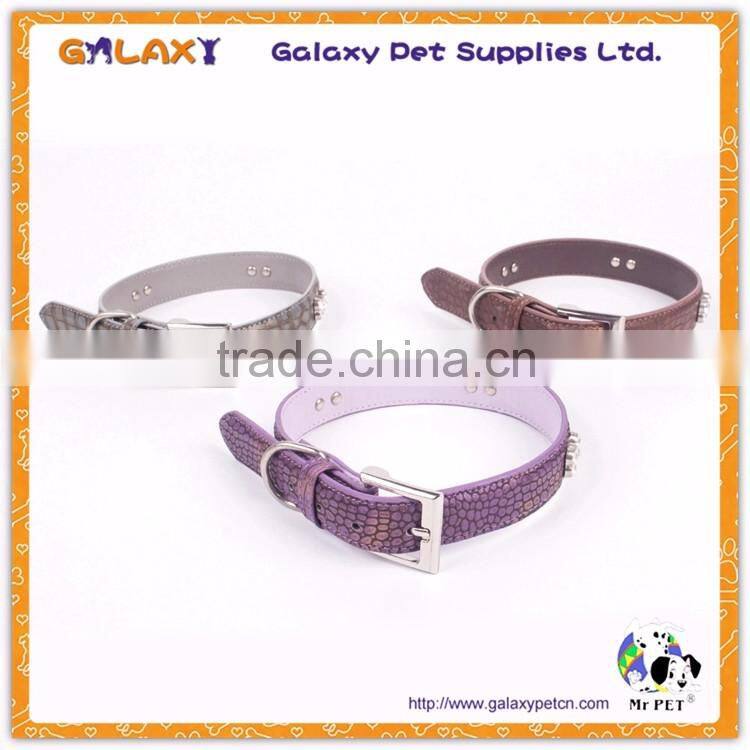 Wholesale bling pet dog training collar, PU leather Training Dog Collar