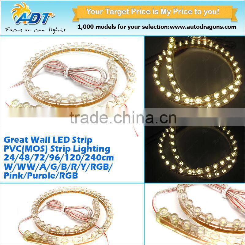 Blue 96 LEDs 96cm Waterproof PVC Flexible Neon Glow LED Strip Lights 12 Car