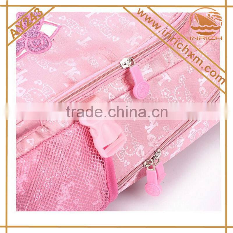 2016 cute hello kitty school backpack, trendy kids girls backpack