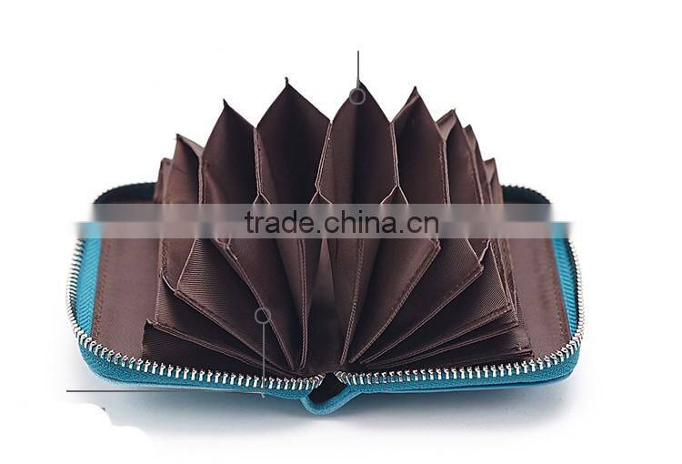 Knitted leather credit card holder in soft grain leather high quality standard