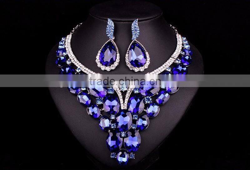 2016 New Fashion cheap[ crystal rhinestone necklace and earring sets bridal wedding jewelry set