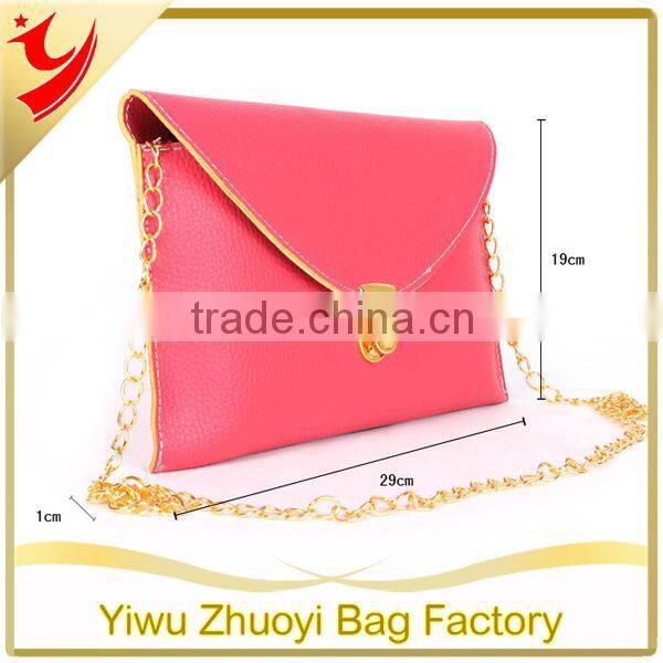 PU and Polyester Material Women Hand Bag/ Clutch Bags/Envelope Fashion with Train