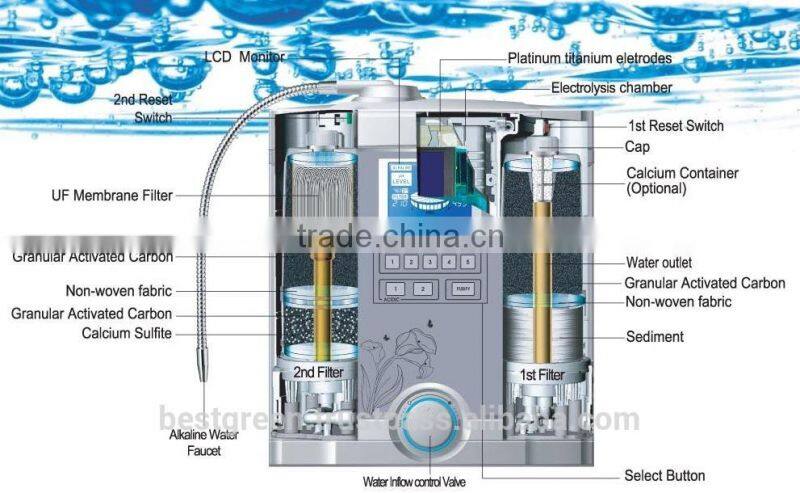 Water Ionizer with Dual Filtering System